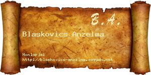Blaskovics Anzelma névjegykártya